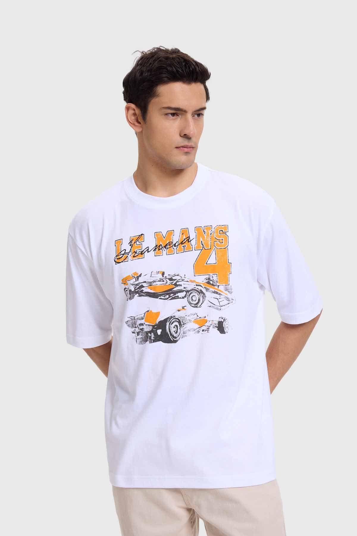 Polera Hombre Estampado Blanco-0