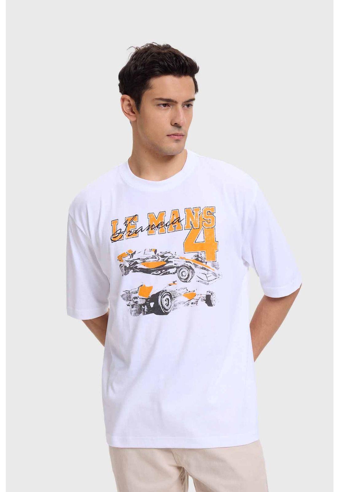 Polera Hombre Estampado Blanco - lll-0