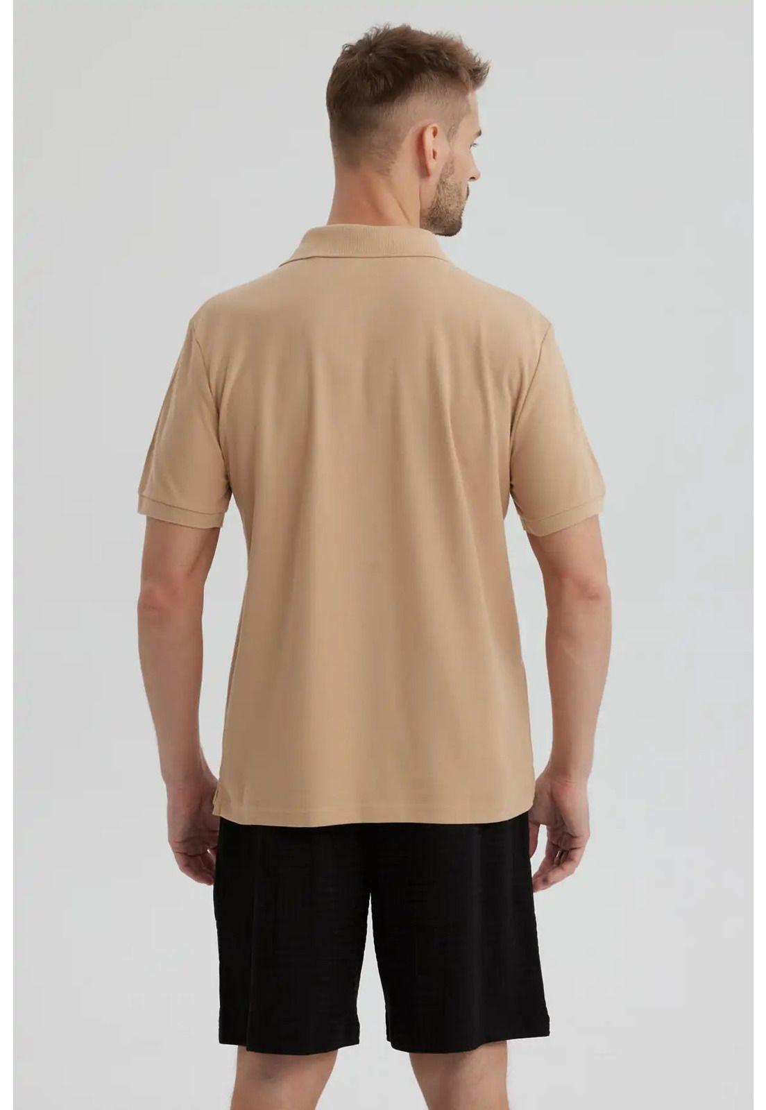 Polera Hombre Piqué Básica Lisa Kaki - ll-2