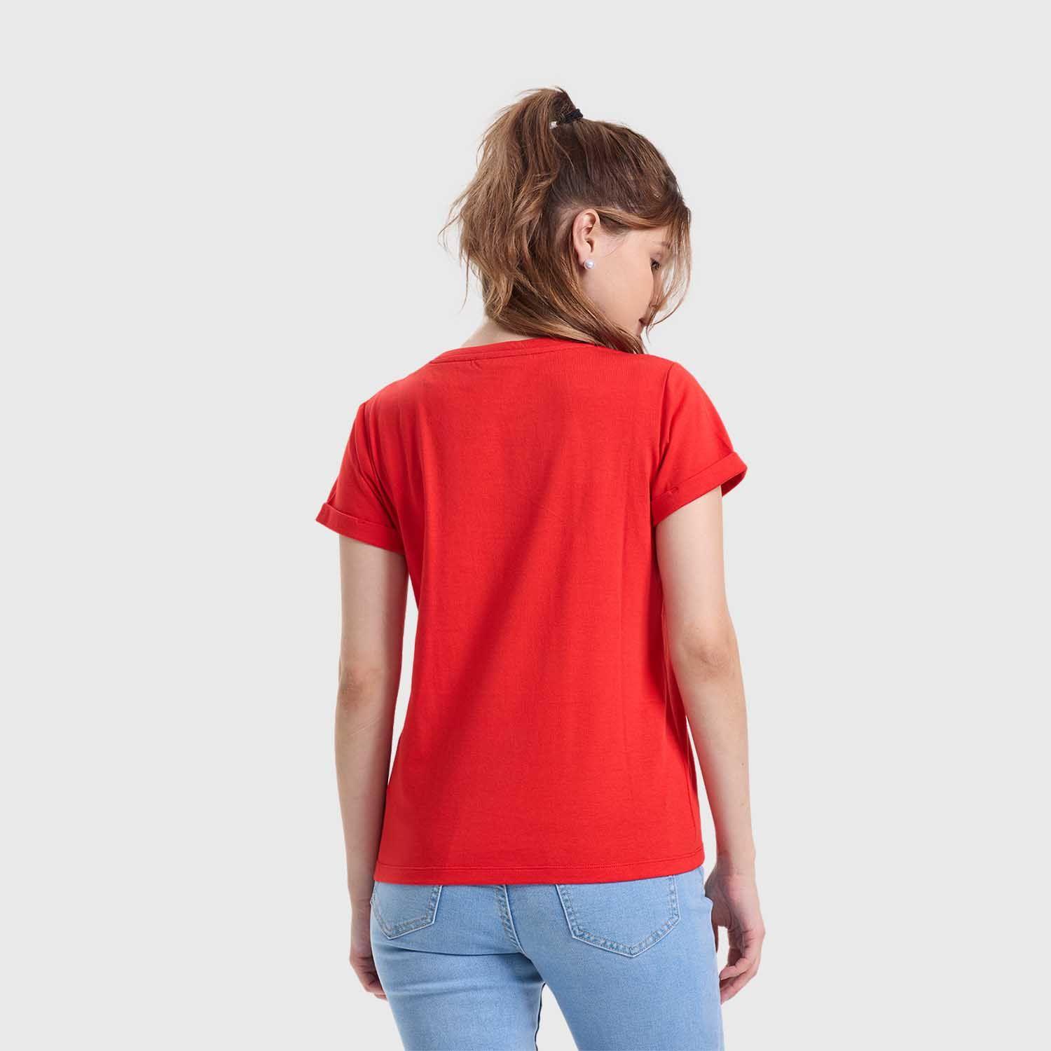 Polera Mujer Gráfica Roll Up Rojo Fashion's Park-2