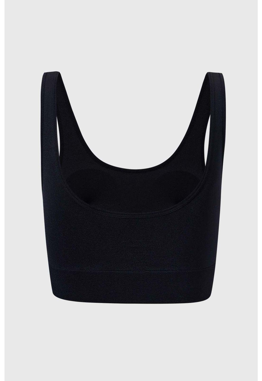 Sostén Mujer Peto Detalle Encaje Negro-1