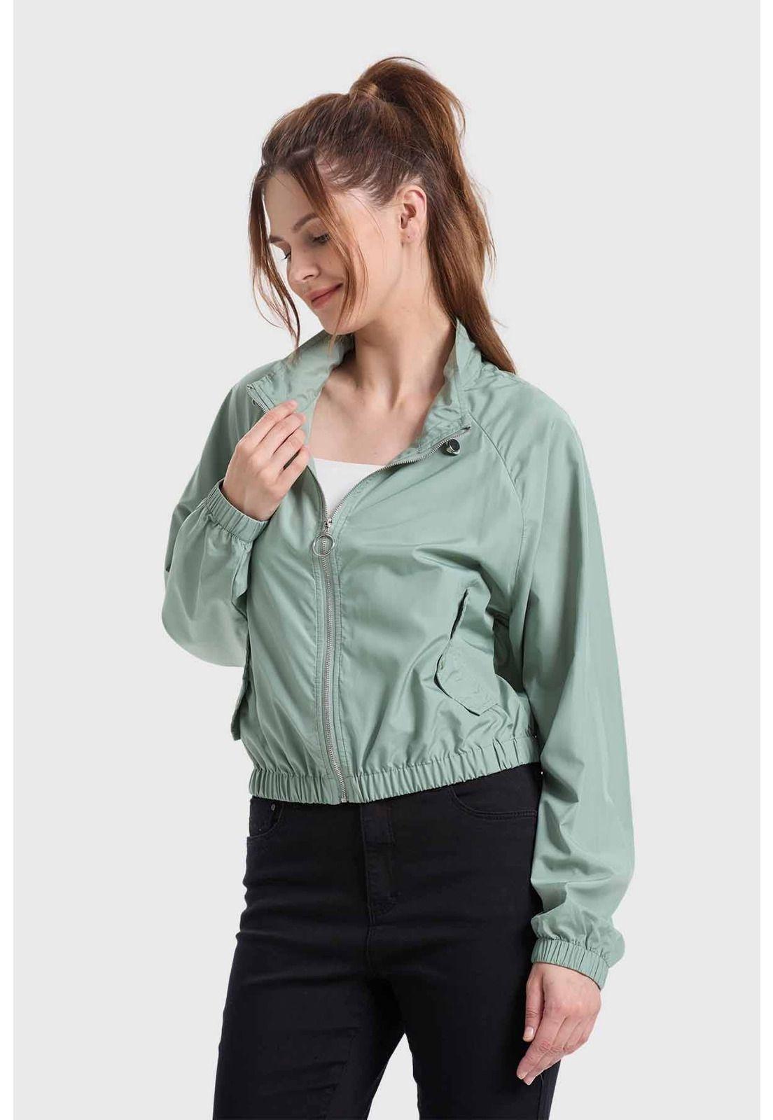 Chaqueta Mujer Cortaviento Verde-1