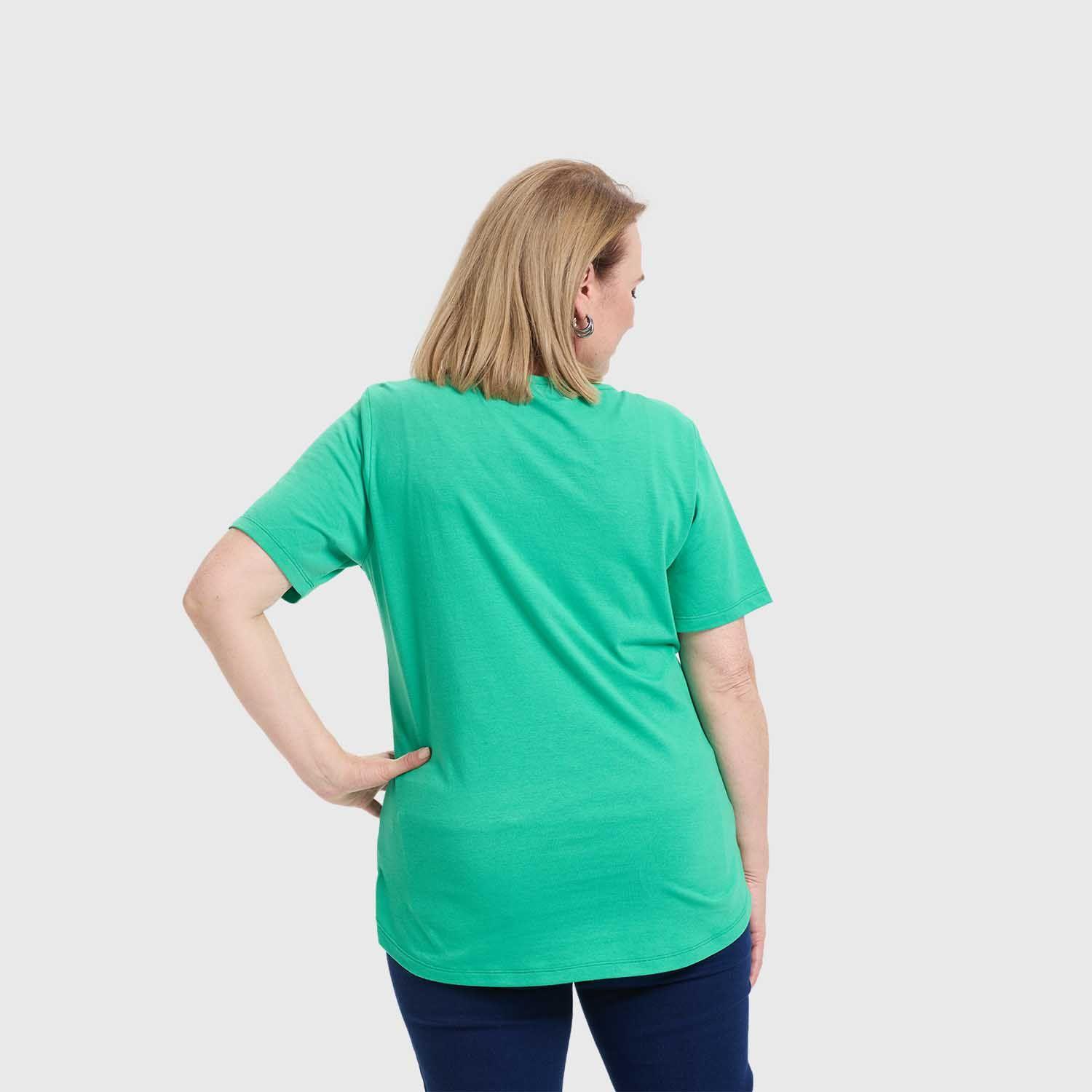 Polera Mujer Lisa Apertura Menta Oscuro Fashion's Park-2