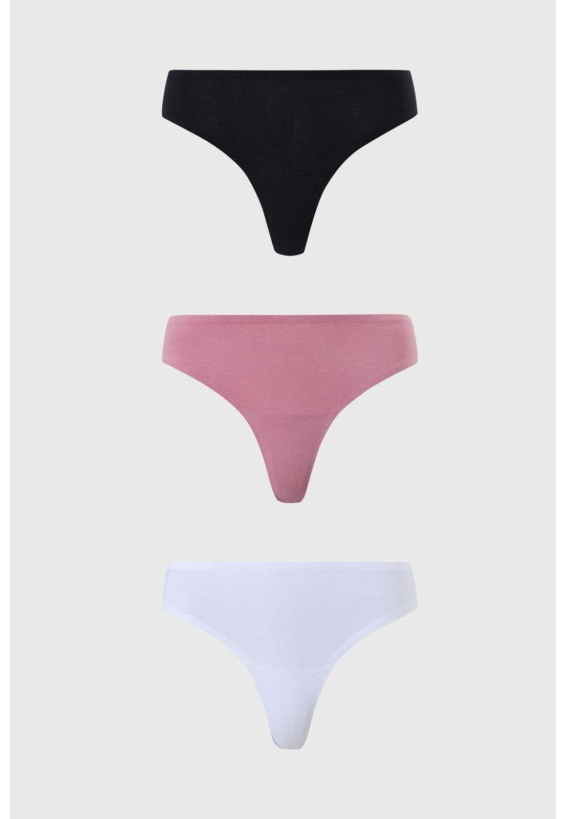 Calzón Mujer Colaless Tripack Algodón Rosa-0