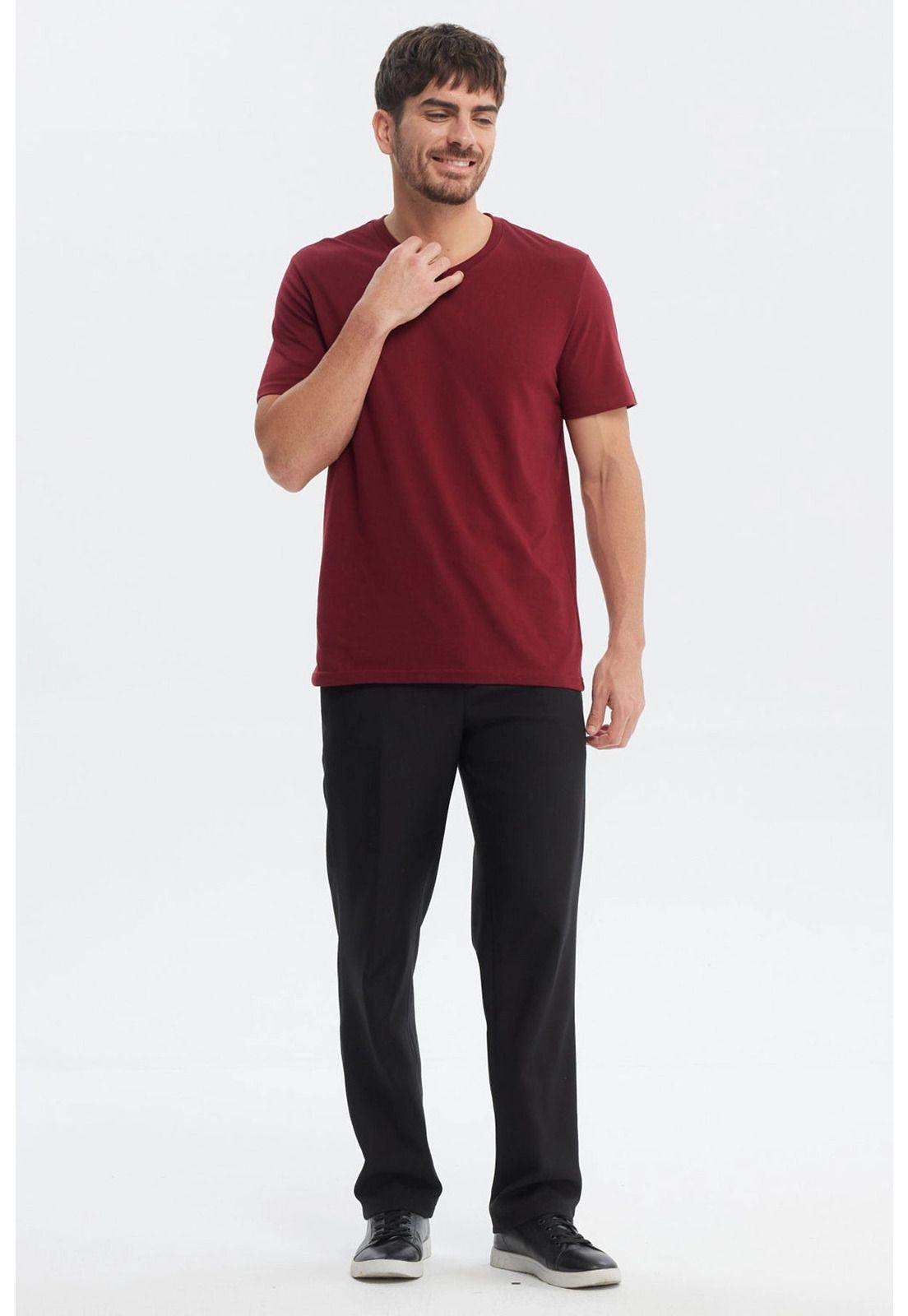 Polera Hombre Básica Burdeo-3