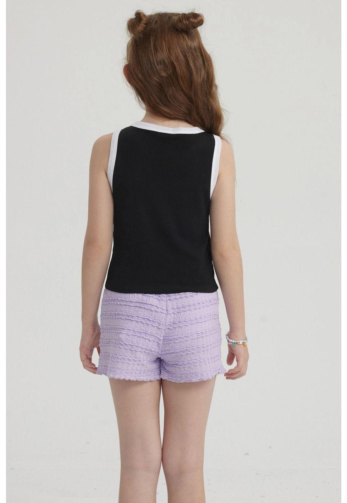 Polera Niña Teen Piping Frontal Negro-2