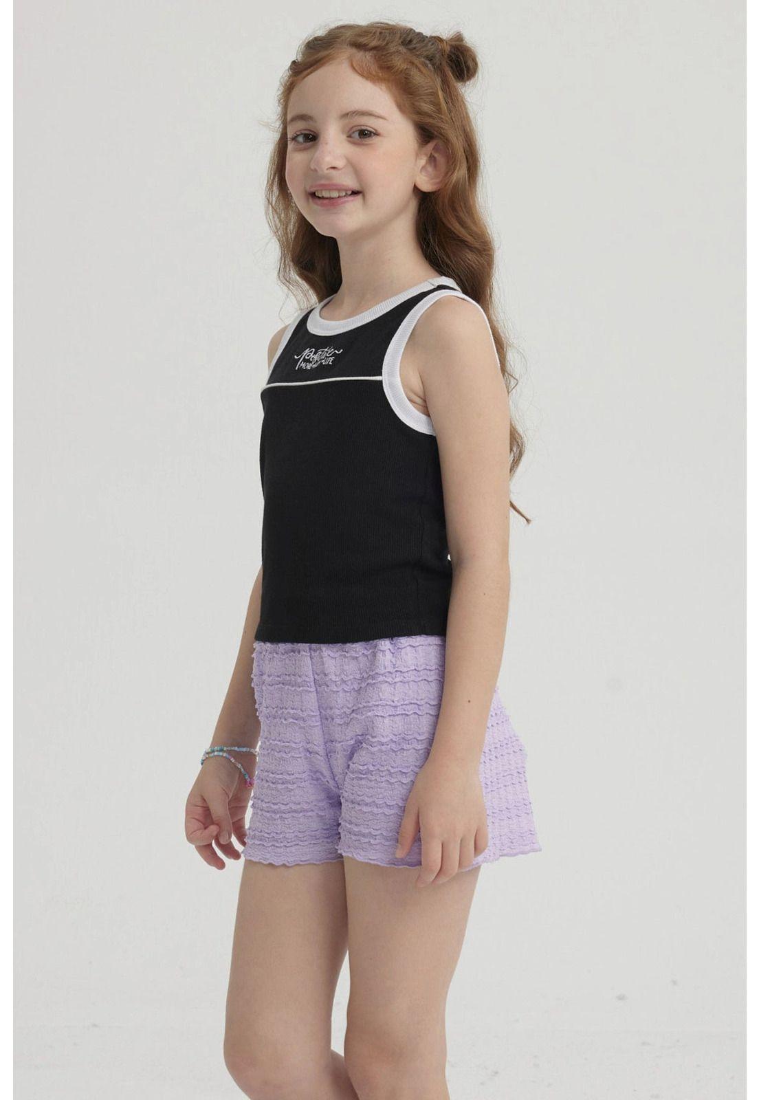 Polera Niña Teen Piping Frontal Negro-5