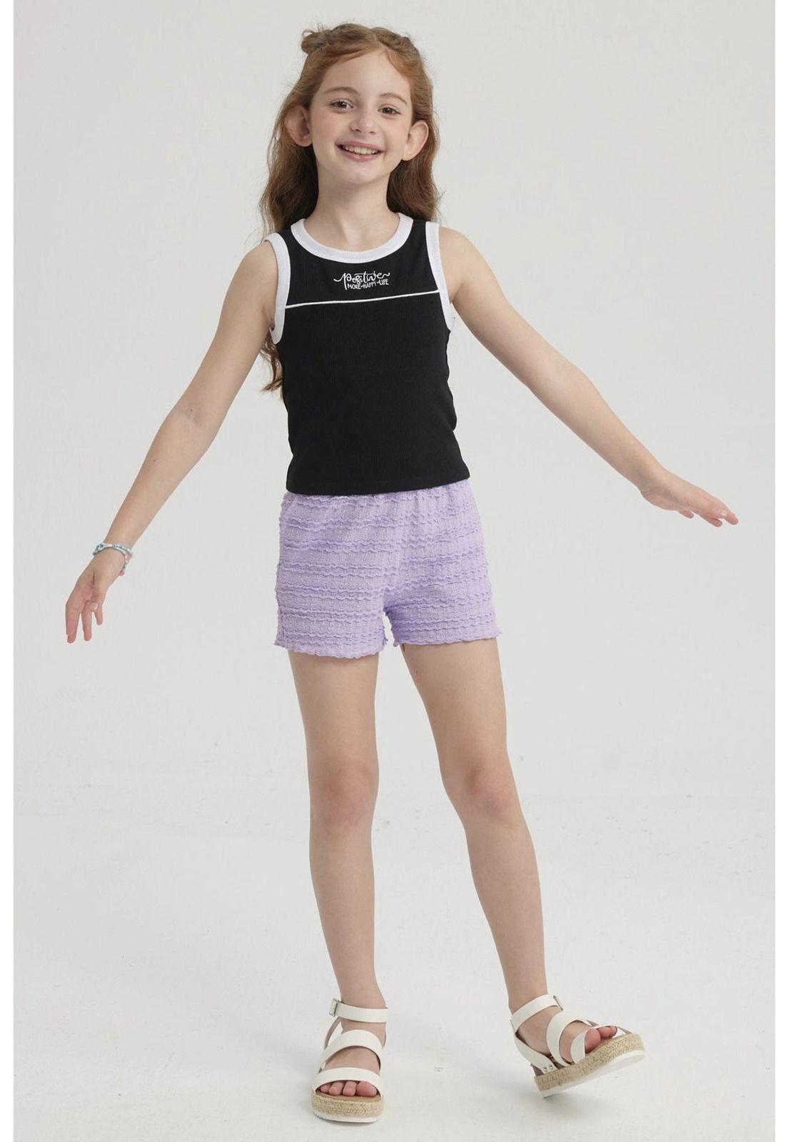 Polera Niña Teen Piping Frontal Negro-7