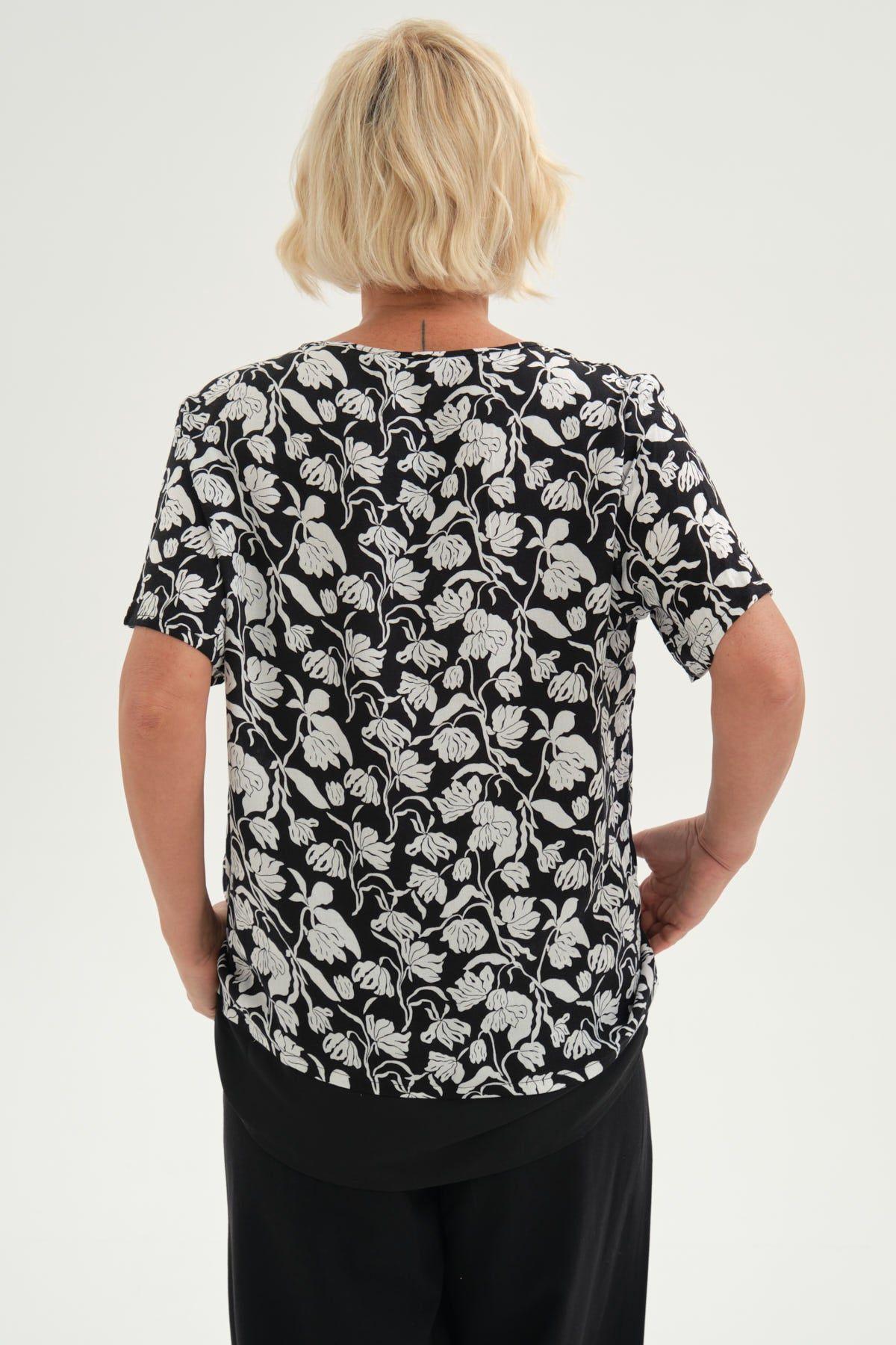 Blusa Mujer Blusa Detalle Escote Negro-2