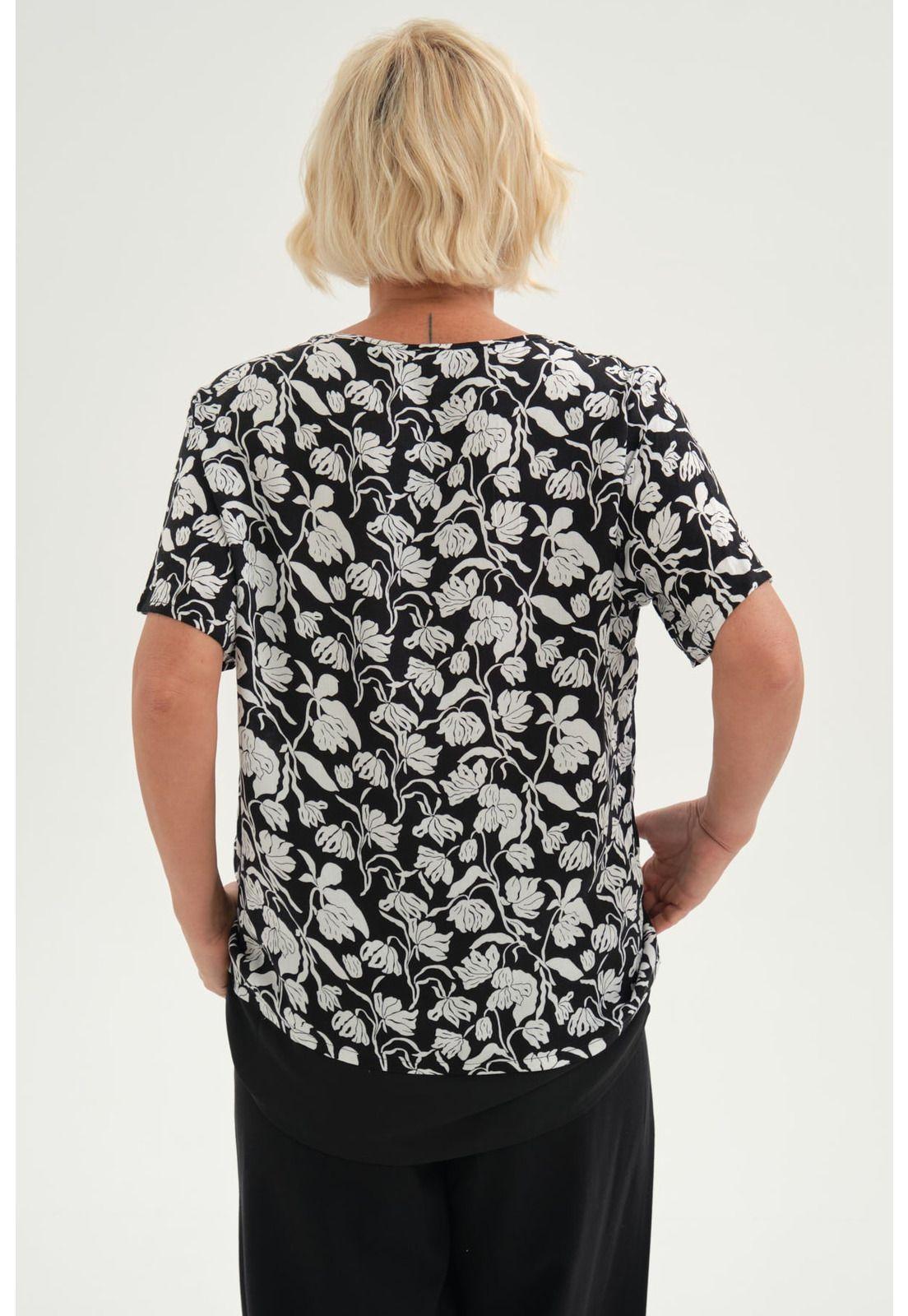 Blusa Mujer Blusa Detalle Escote Negro-2