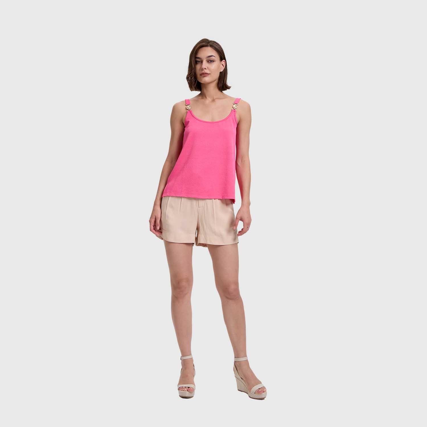 Polera Mujer Pabilo Con Aplicación Rosado Claro FSP-3