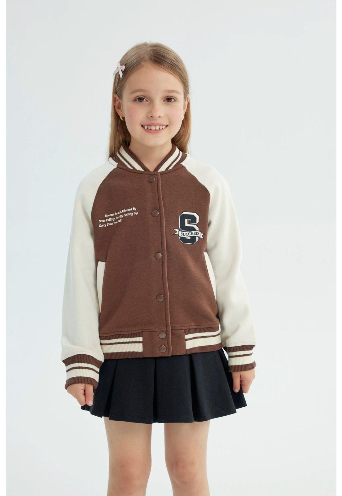 Chaqueta Niña Oversize Café-0