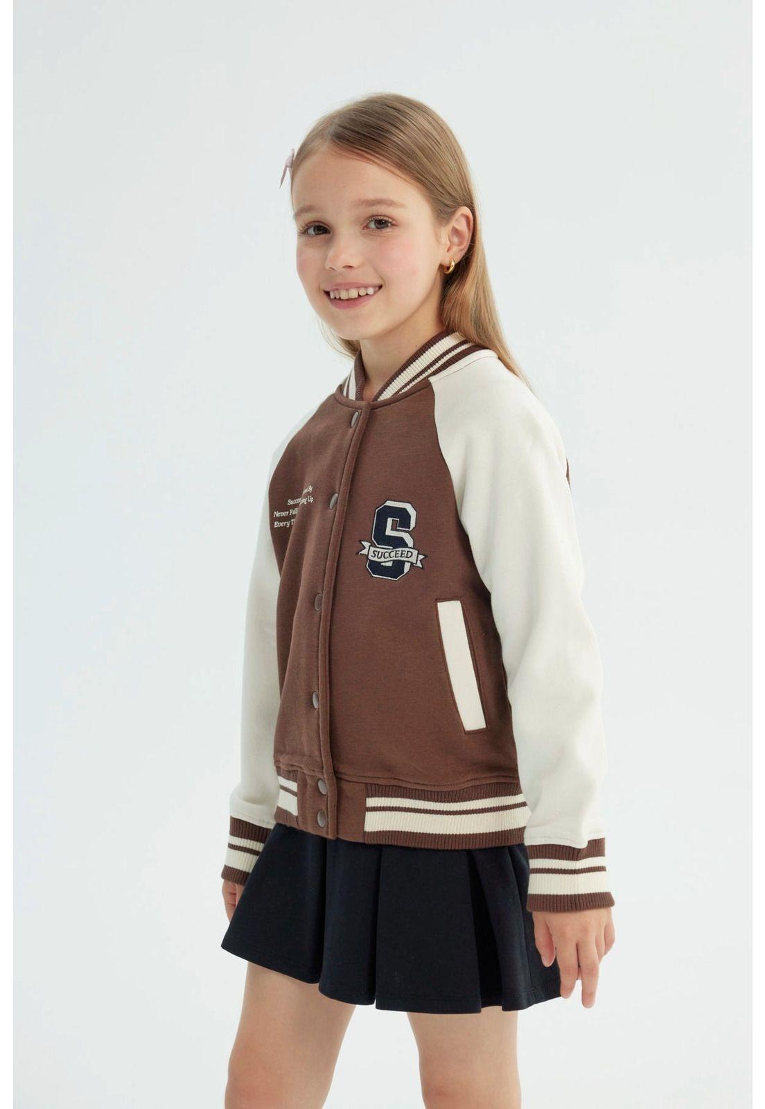 Chaqueta Niña Oversize Café-1