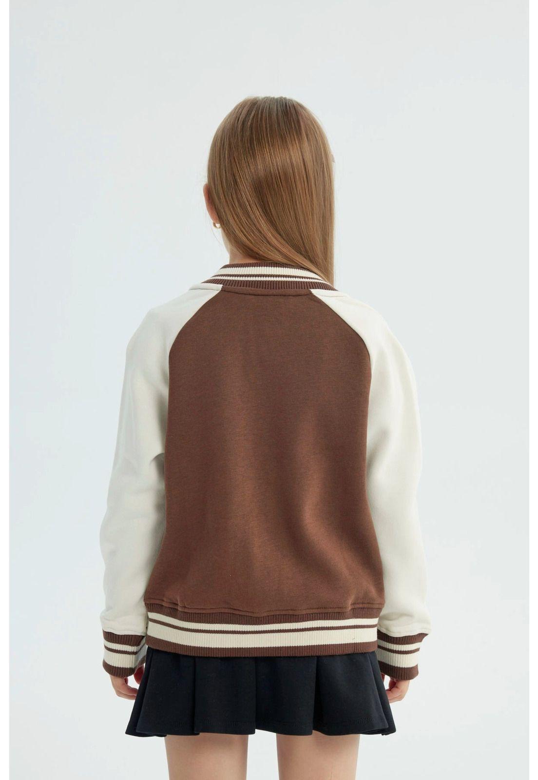 Chaqueta Niña Oversize Café-2