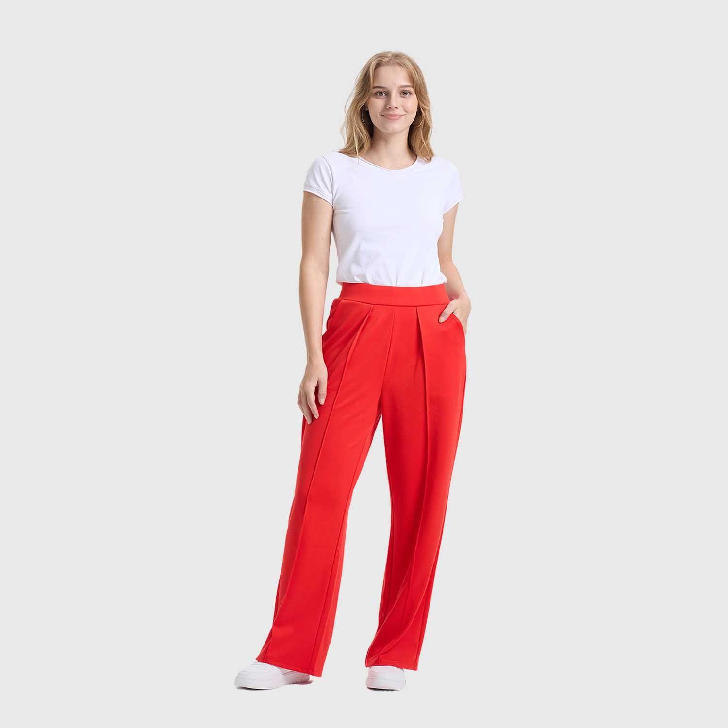 Pantalón Mujer Sastrero Pretina Rojo Fashion's Park-3