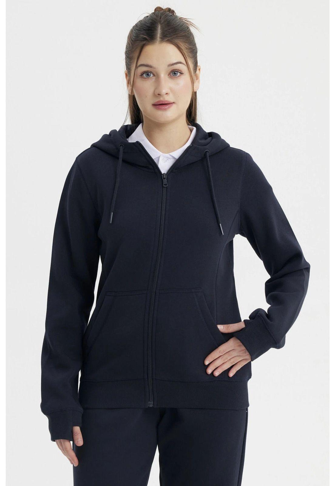 Polerón Escolar Mujer Full Zipper Azul Marino-0