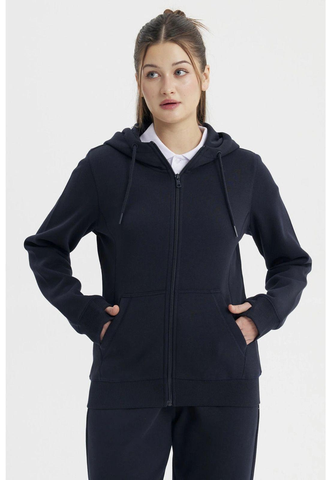 Polerón Escolar Mujer Full Zipper Azul Marino-3