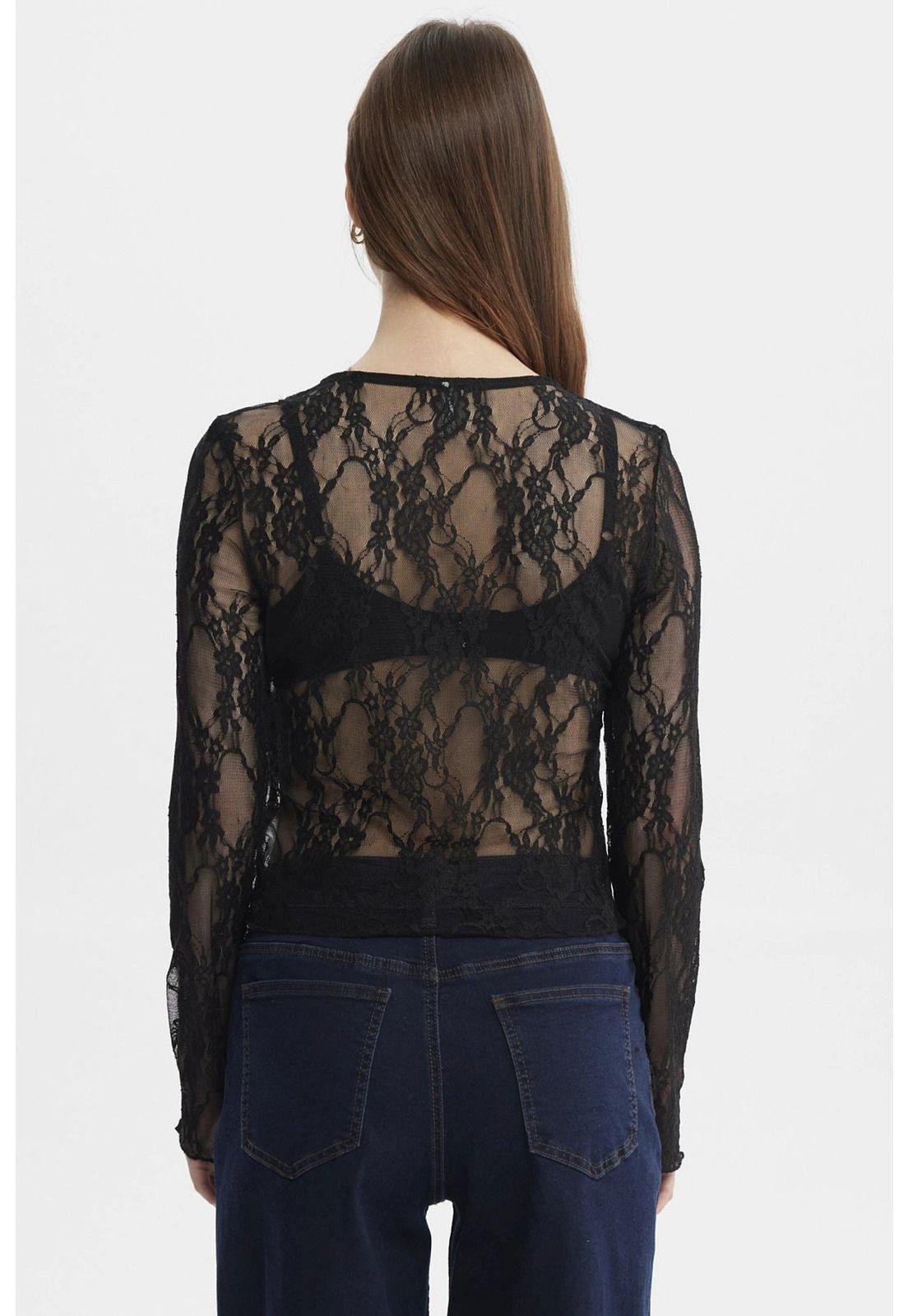 Polera Mujer Botones Negro - ll-2