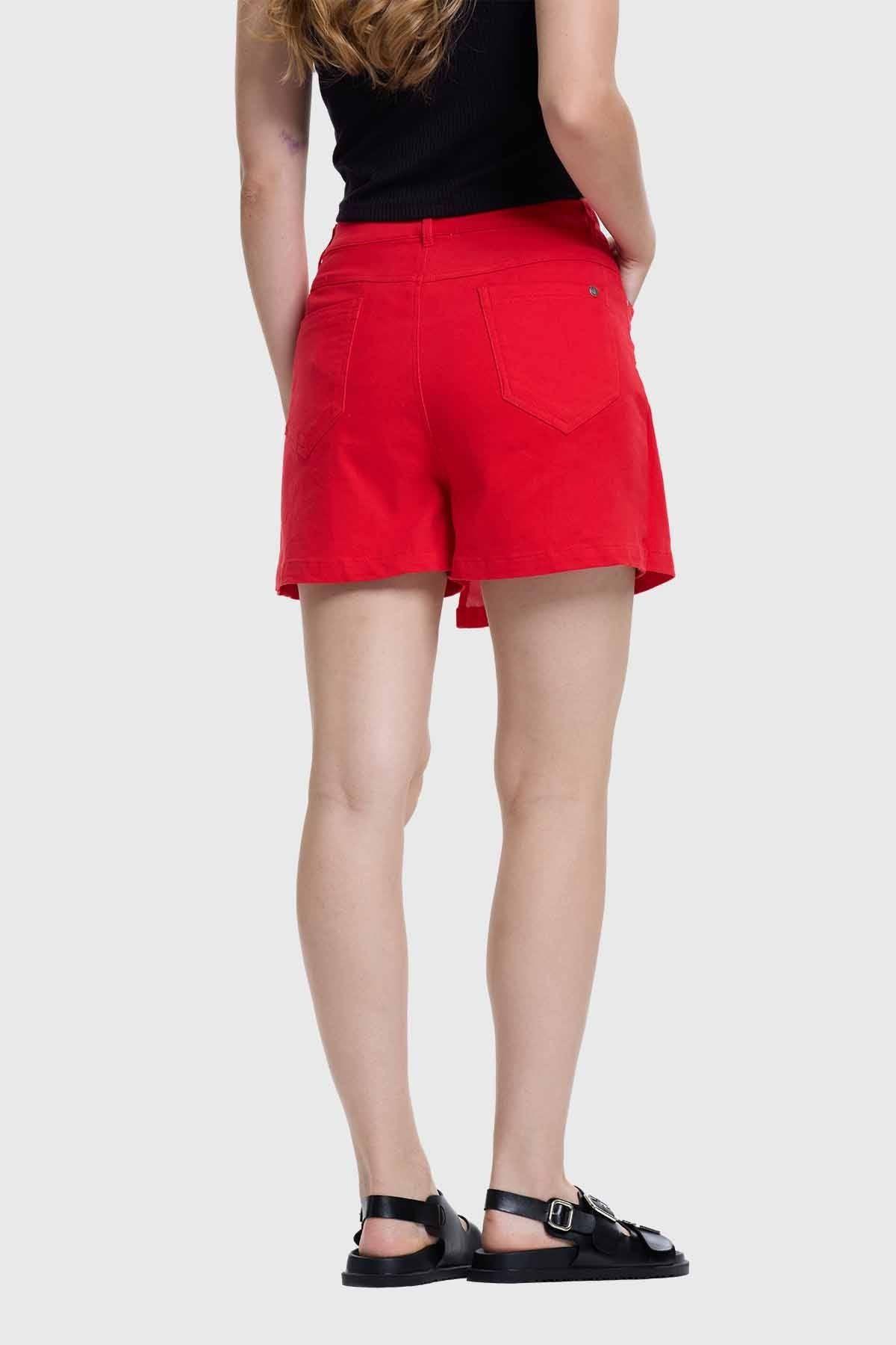 Falda Mujer Short Rojo-2