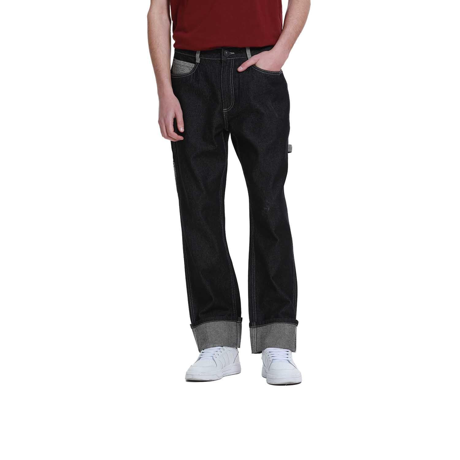 Jeans Hombre Contraste Negro-0