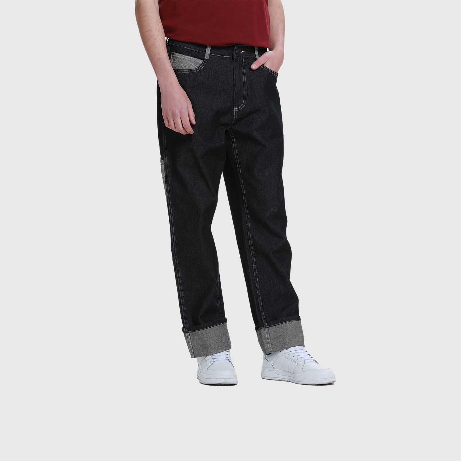 Jeans Hombre Contraste Negro-1