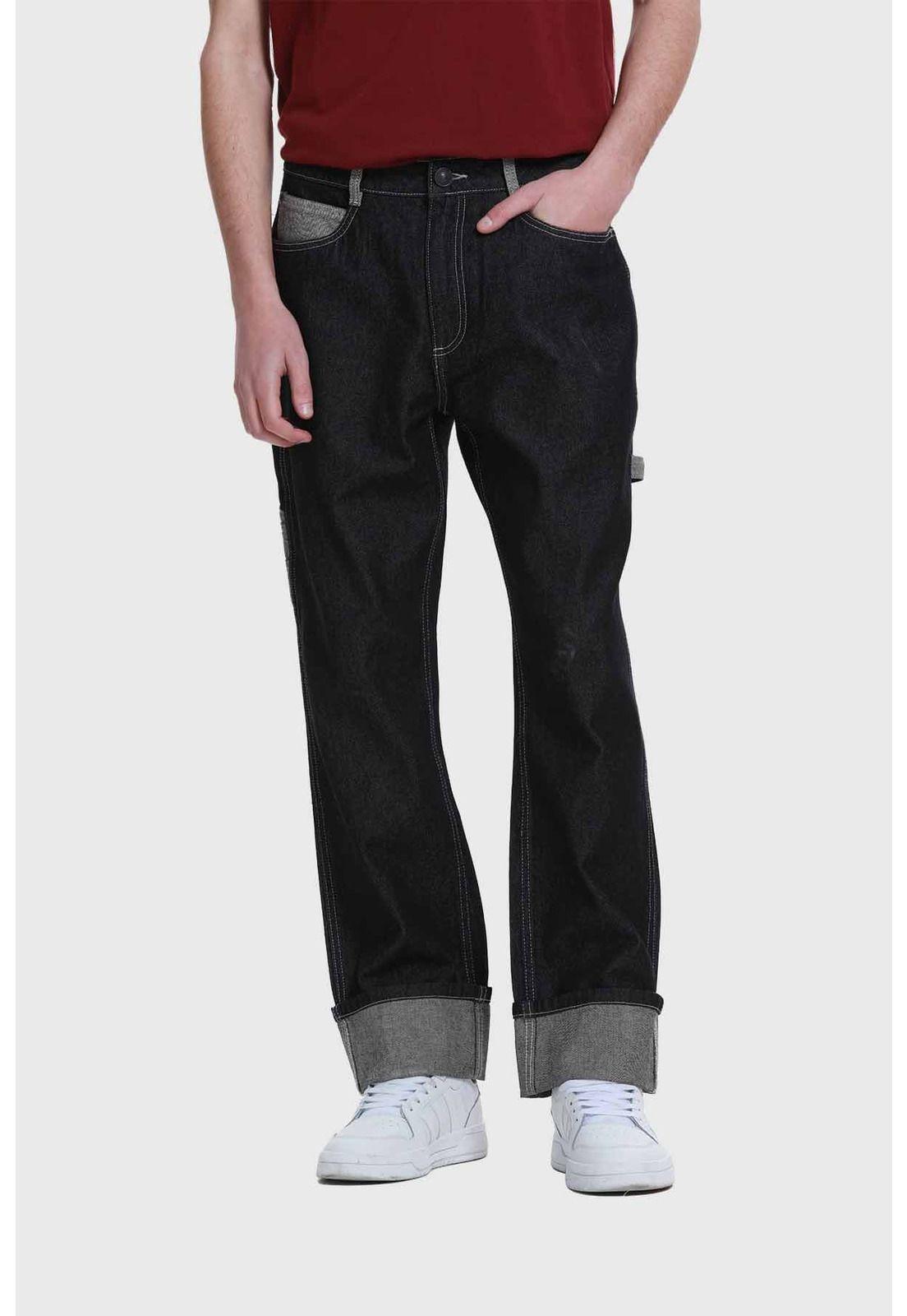 Jeans Hombre Contraste Negro-0