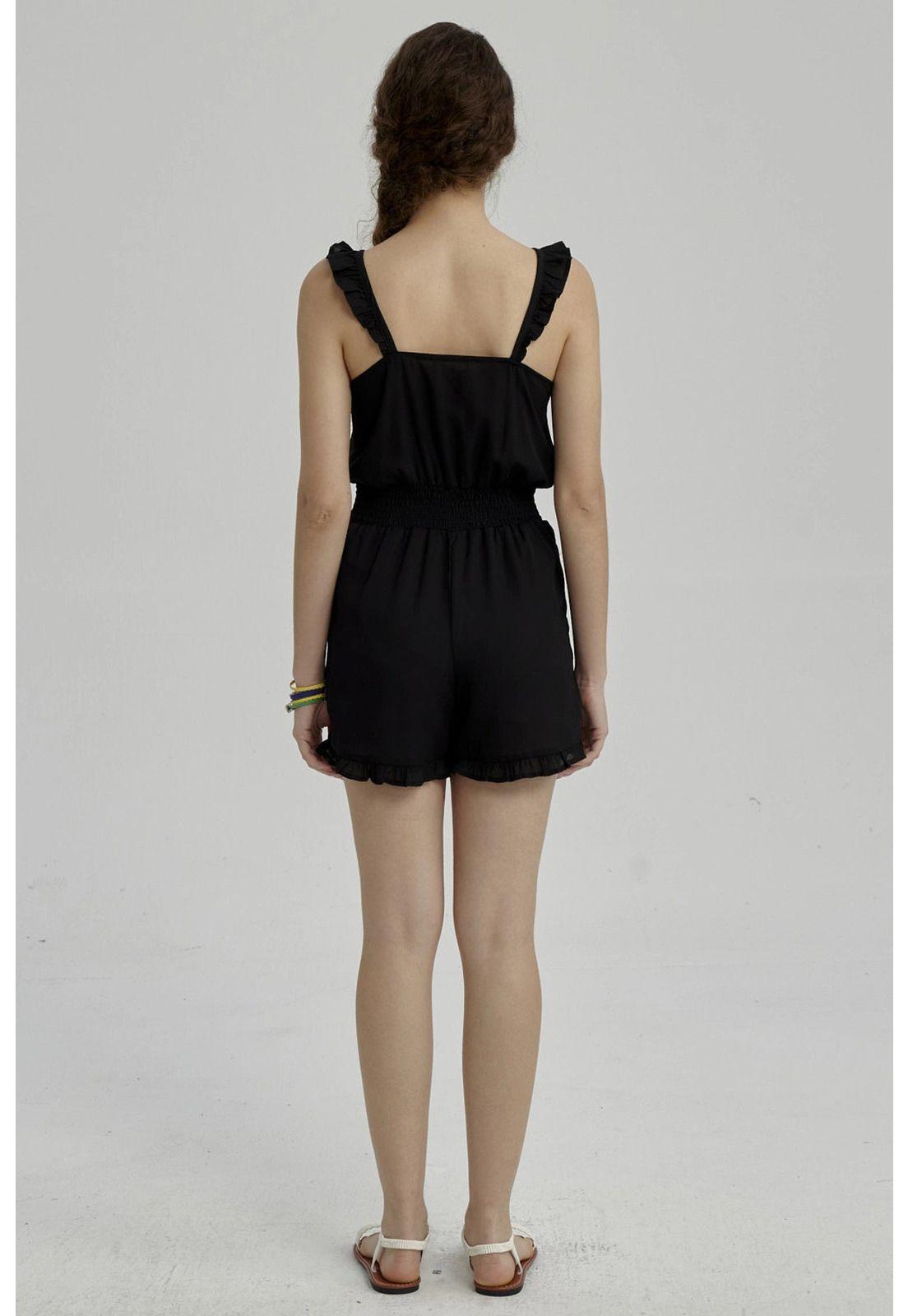 Enteritos Niña Corto Cintura Negro-2