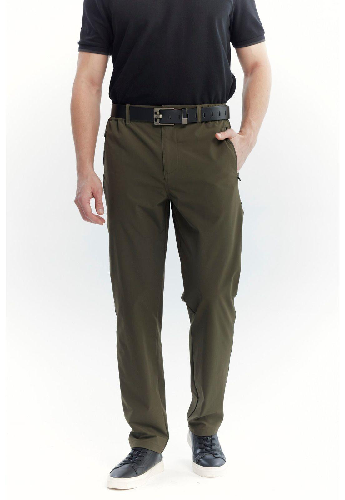 Pantalón Buzo Hombre Calce Recto Verde Olivo-0