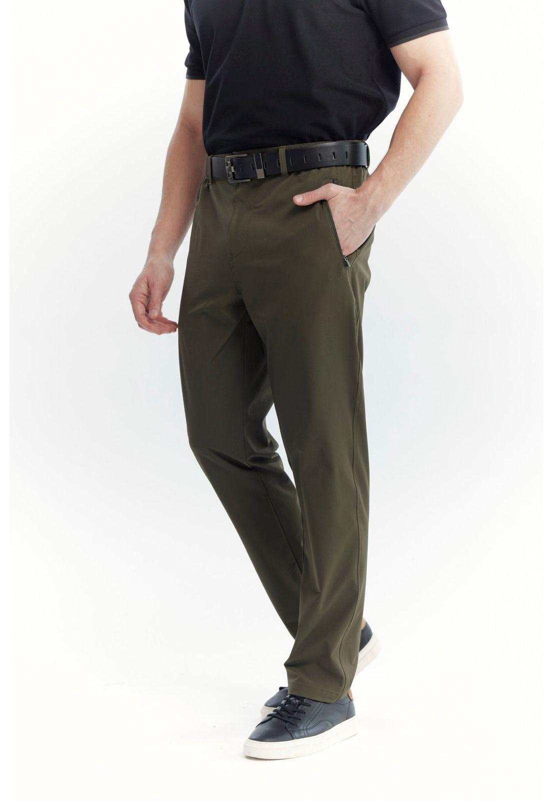 Pantalón Buzo Hombre Calce Recto Verde Olivo-1