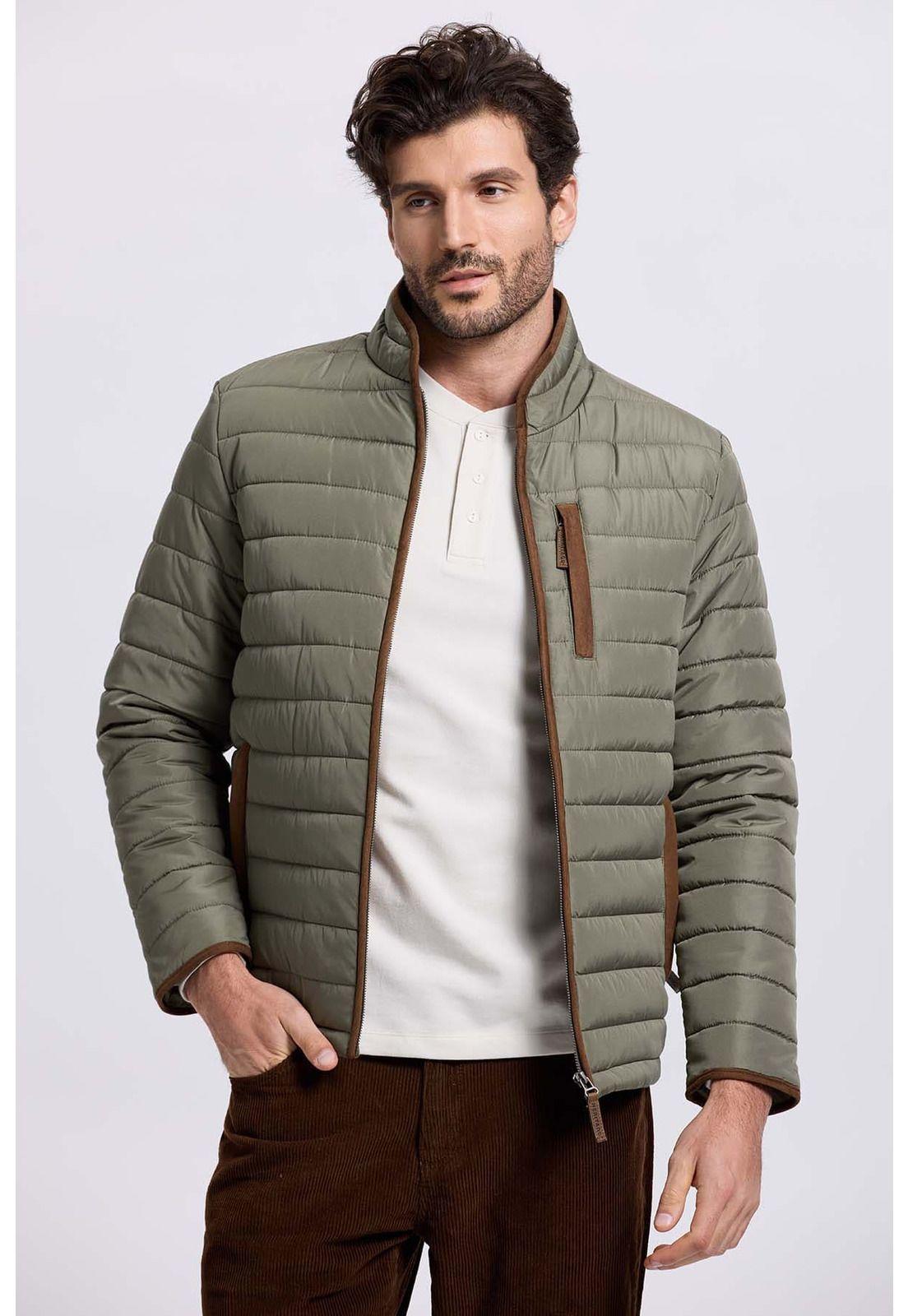 Parka Hombre Borde Antelina Verde Olivo-0