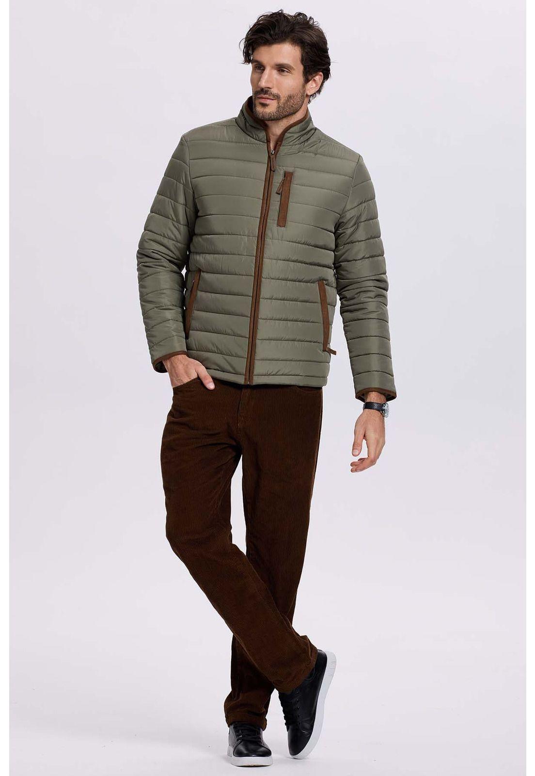 Parka Hombre Borde Antelina Verde Olivo-3