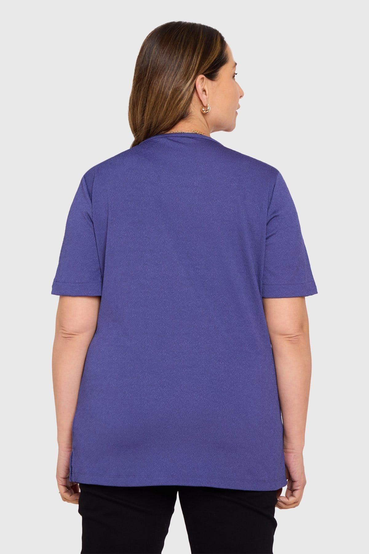 Polera Mujer Detalle Escote Azul-2