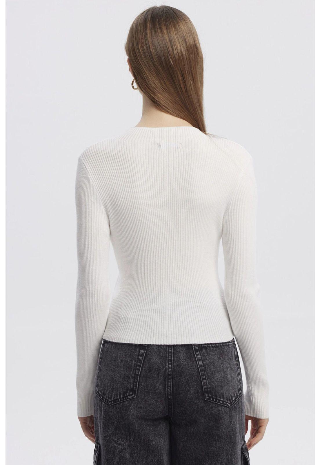 Sweater Mujer Ajustado Blanco-2