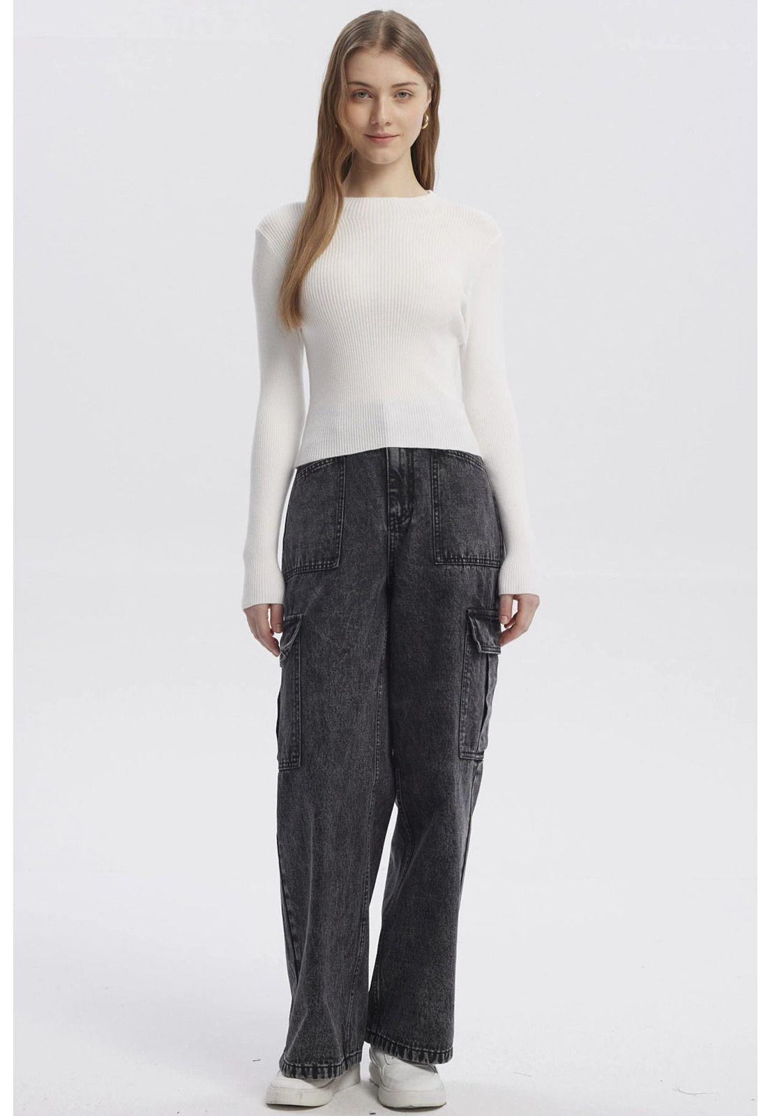 Sweater Mujer Ajustado Blanco-3