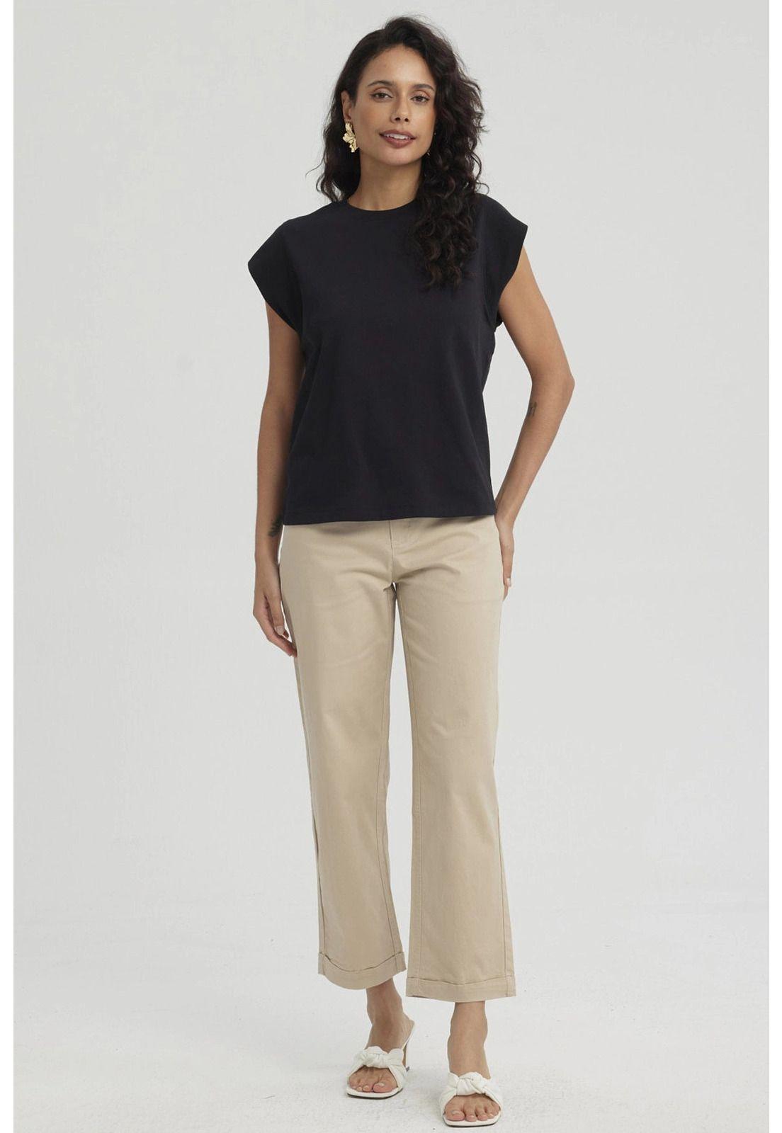 Polera Mujer Aplicación Rib Negro-1