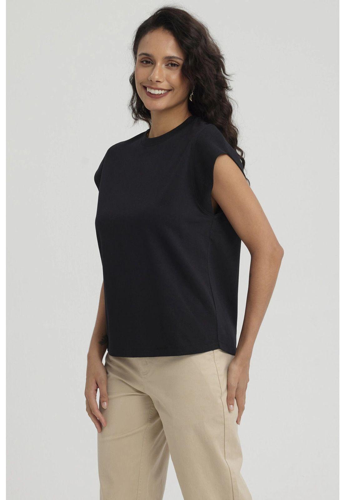 Polera Mujer Aplicación Rib Negro-3