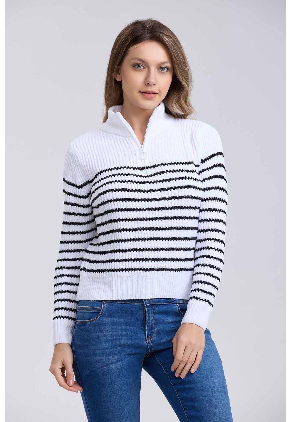 Sweater Mujer Tejido Blanco-0