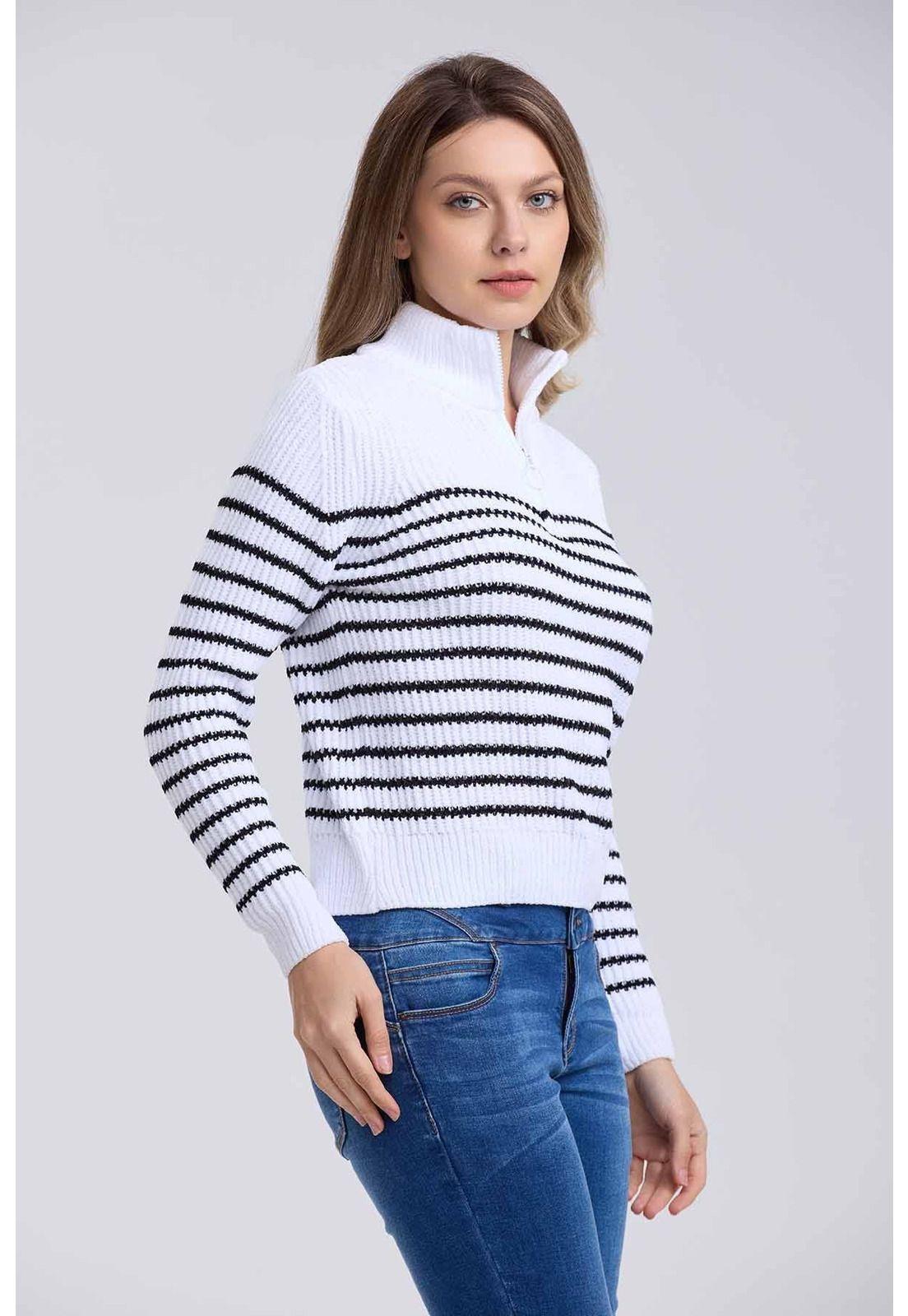 Sweater Mujer Tejido Blanco-1