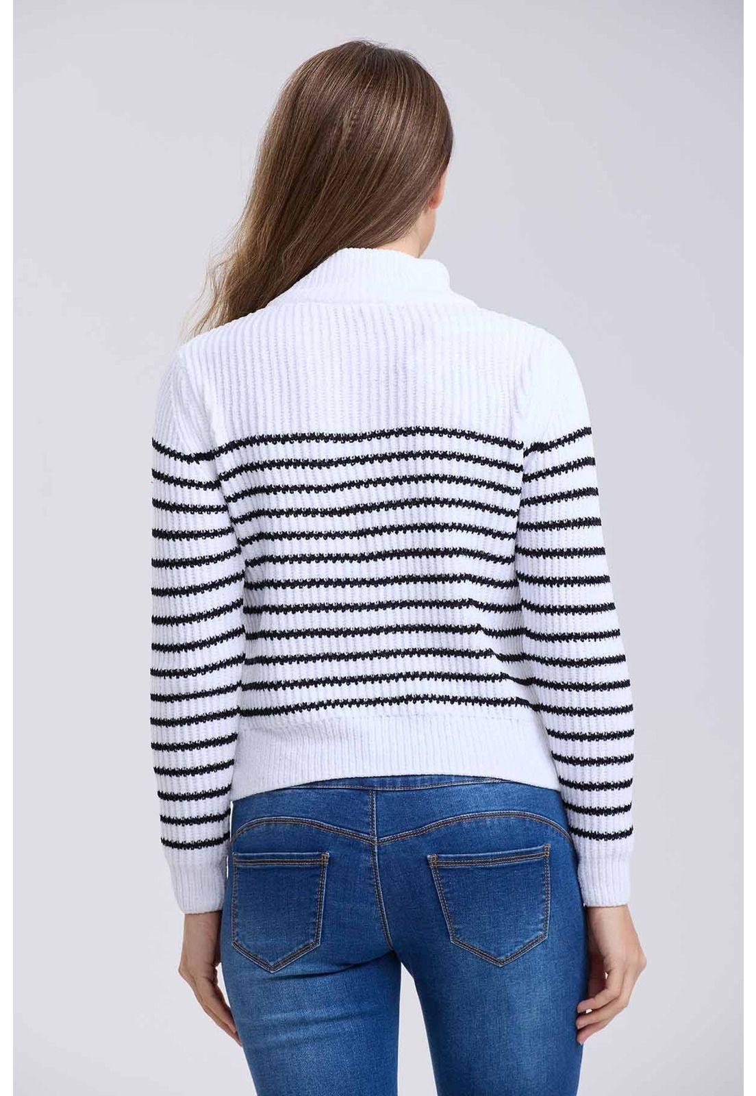 Sweater Mujer Tejido Blanco-2