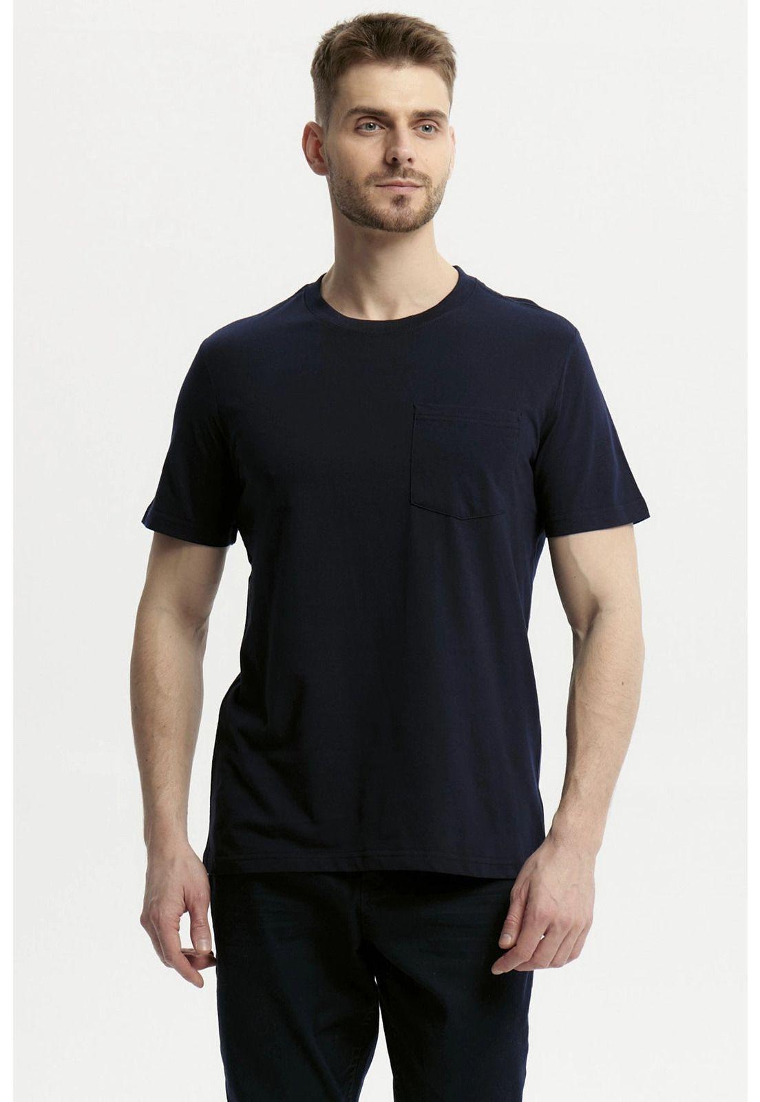 Polera Hombre Básica Con Bolsillo Azul Marino - ll-0
