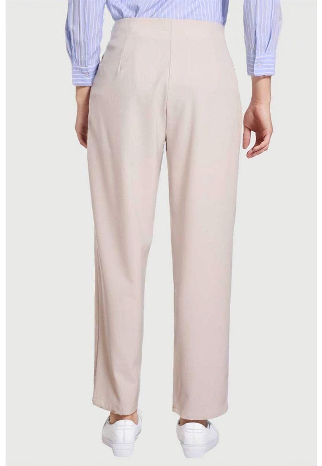 Pantalón Mujer Pinzas Beige-1