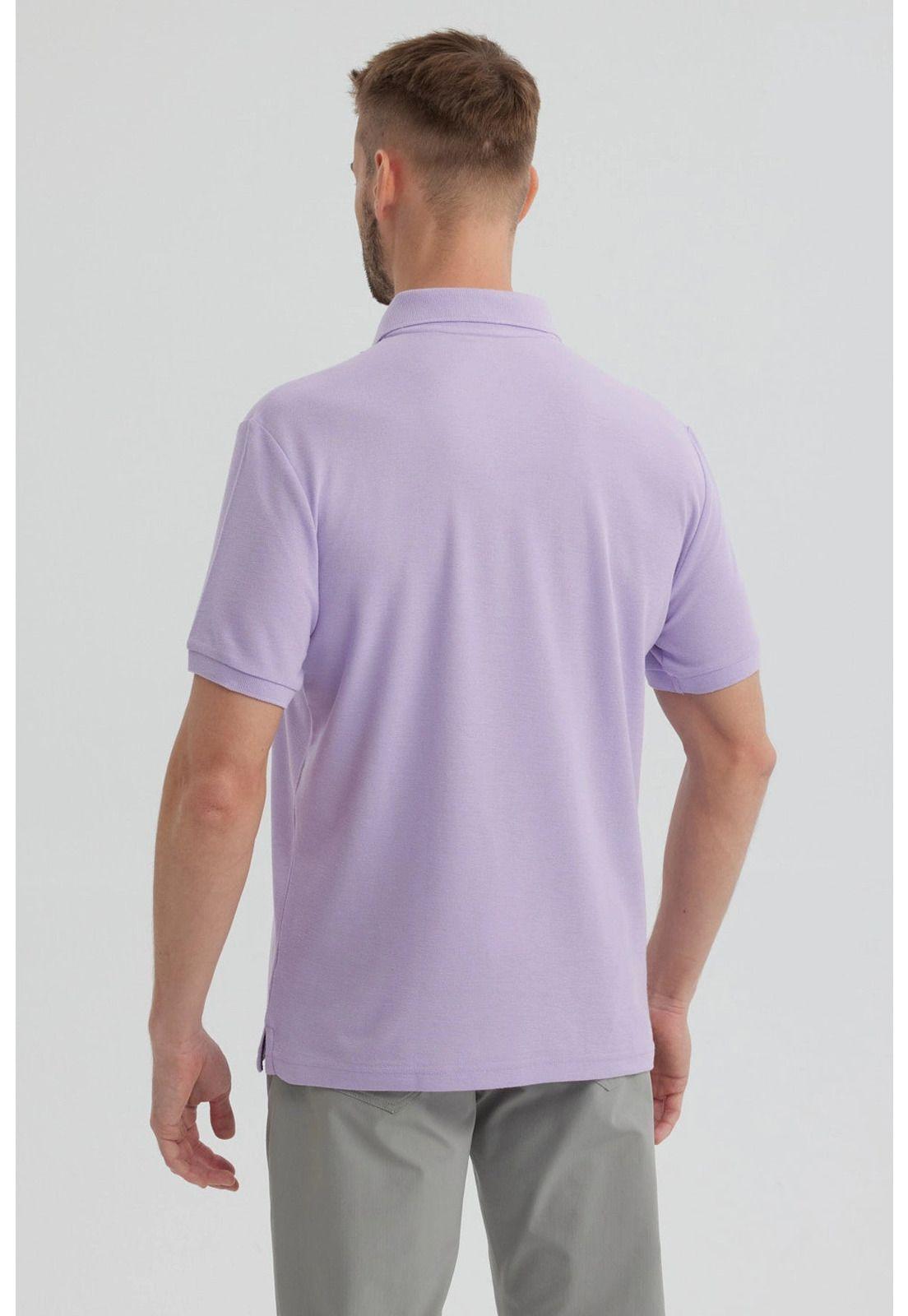 Polera Hombre Piqué Básica Lisa Lila - ll-2