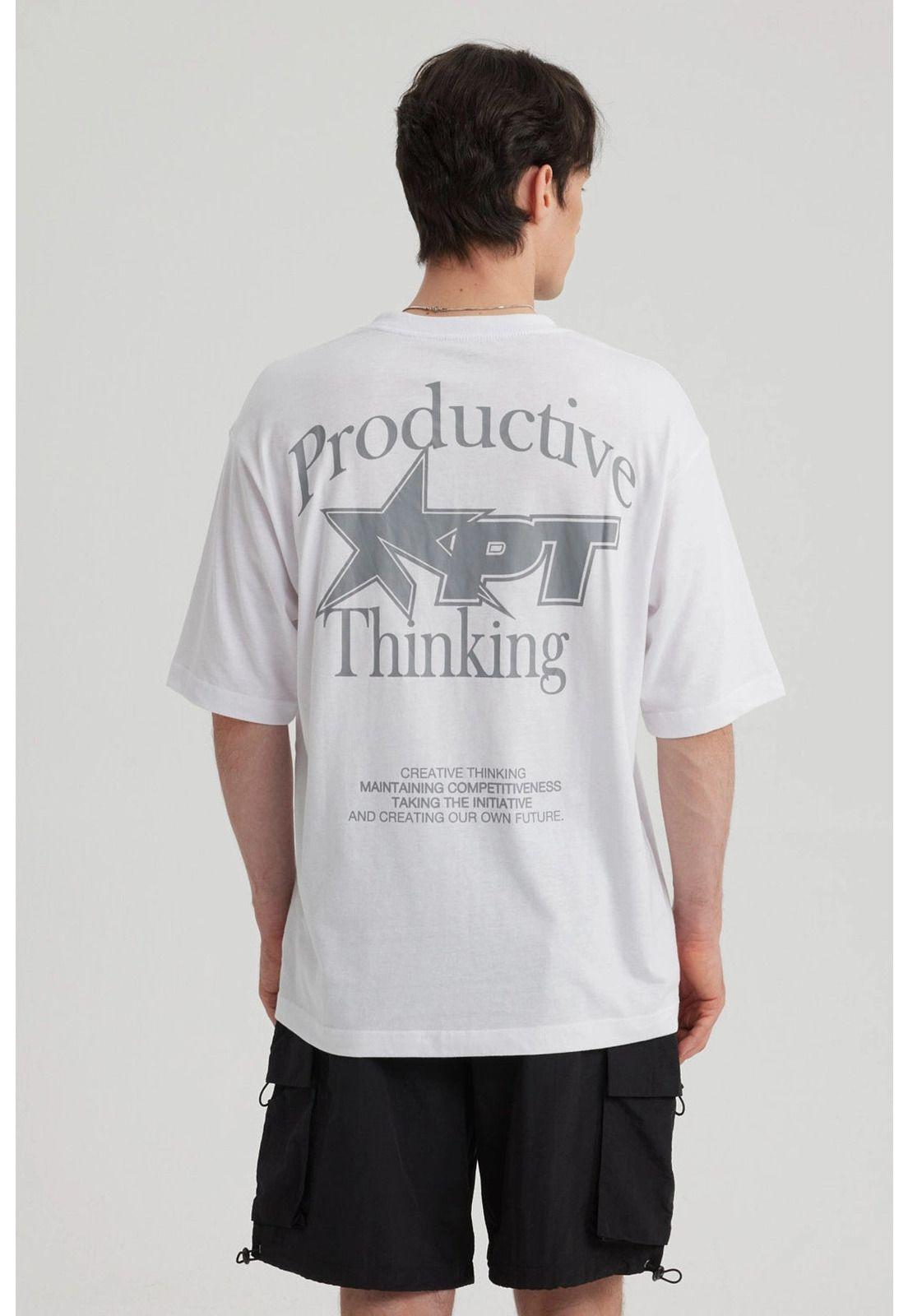 Polera Hombre Estampado Blanco - V-2