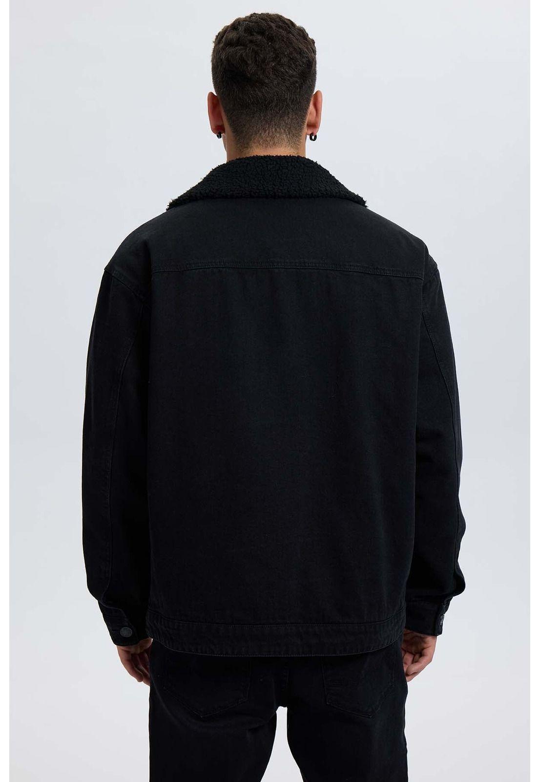 Chaqueta Hombre Mezclilla Negro - ll-2