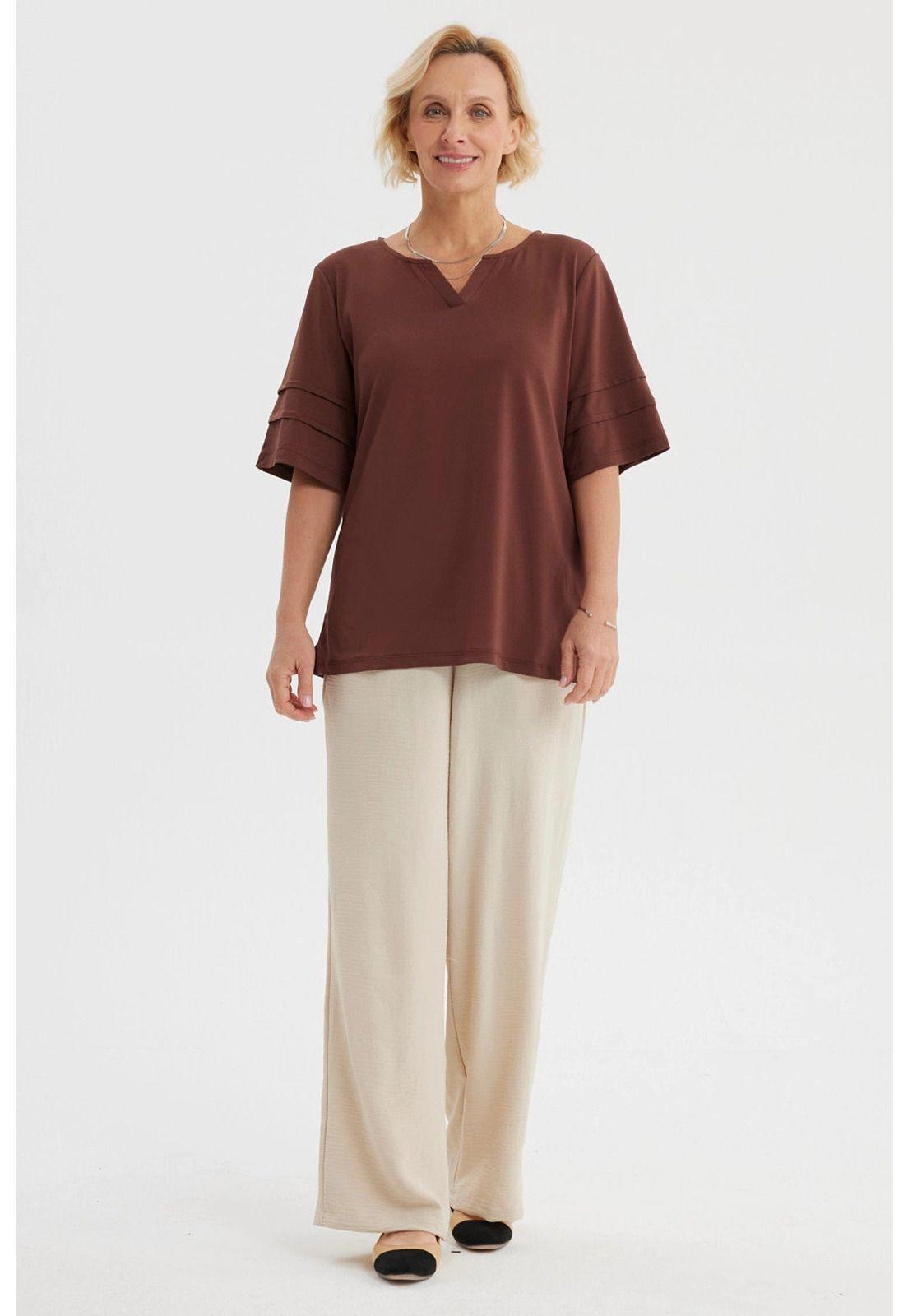 Polera Mujer Textura Café- ll-3