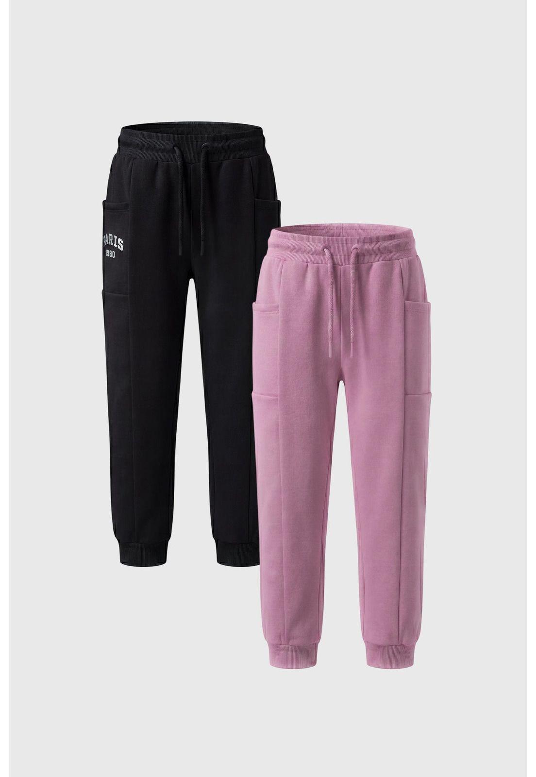 Pantalón Buzo Niña Slim Negro - ll-0