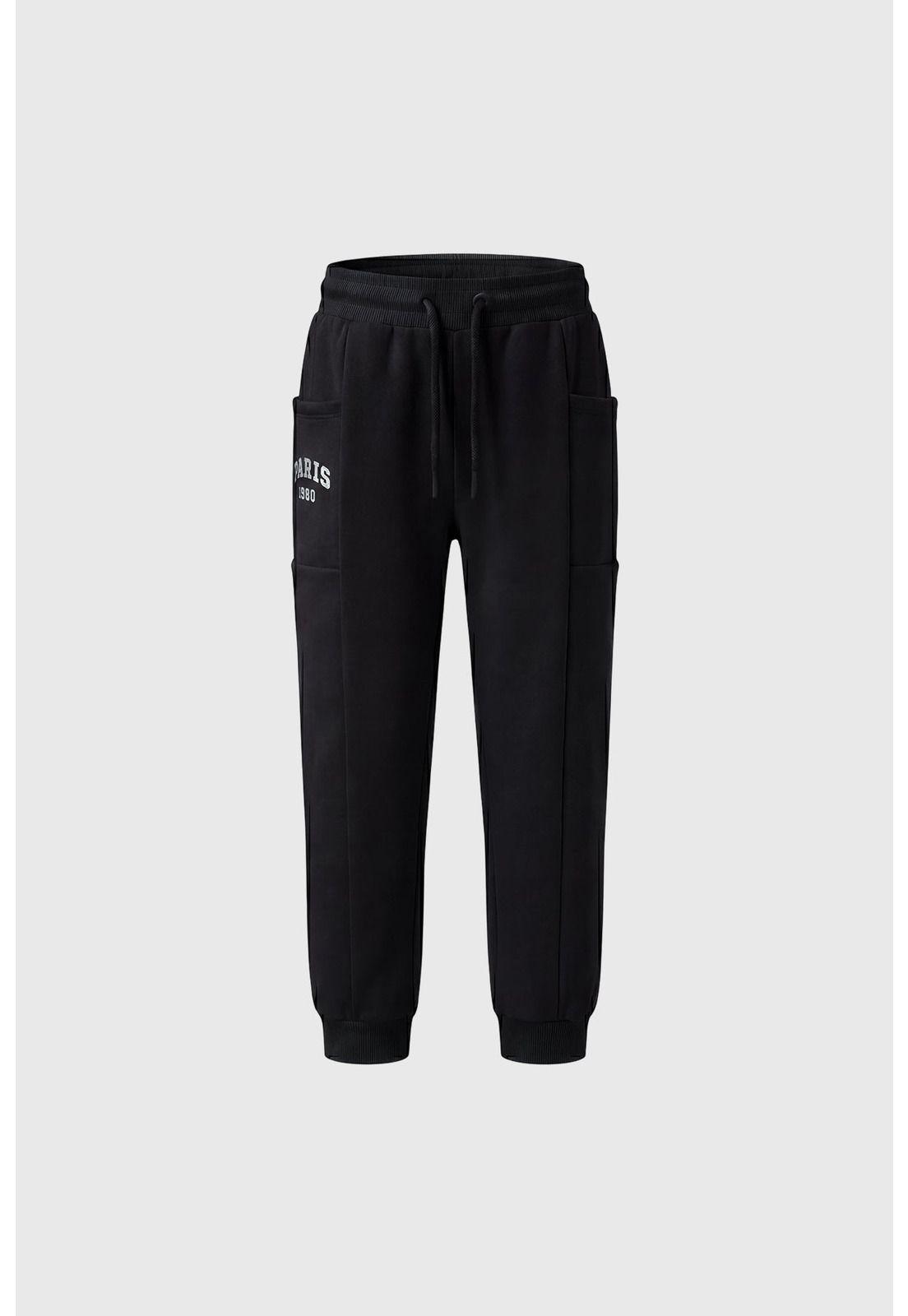 Pantalón Buzo Niña Slim Negro - ll-2