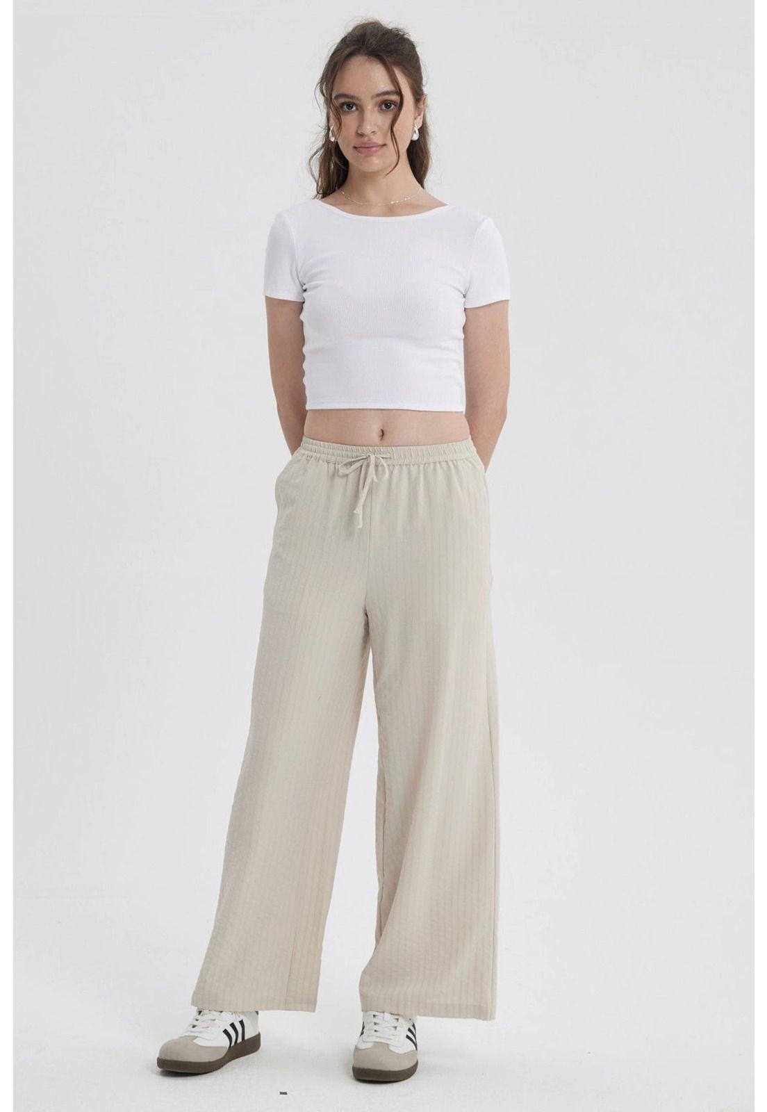 Pantalón Mujer Pretina Beige - ll-3