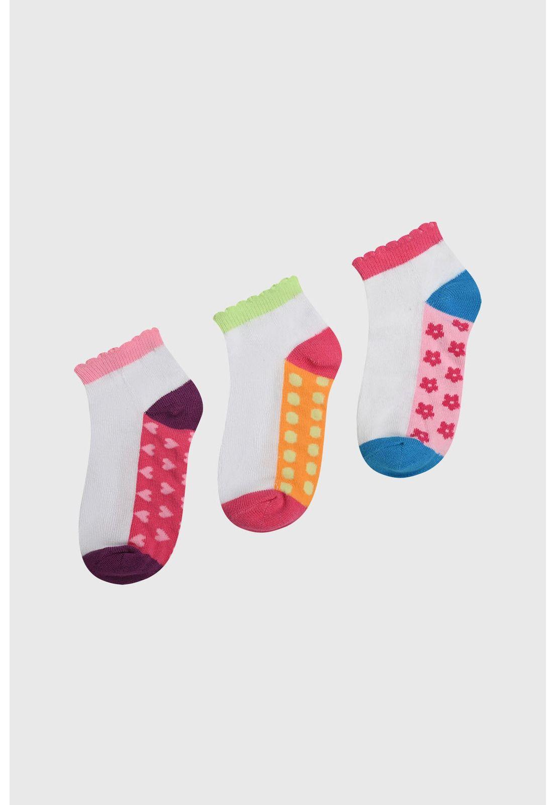 Calceta Deportiva Niña Tripack Blanco - ll-0