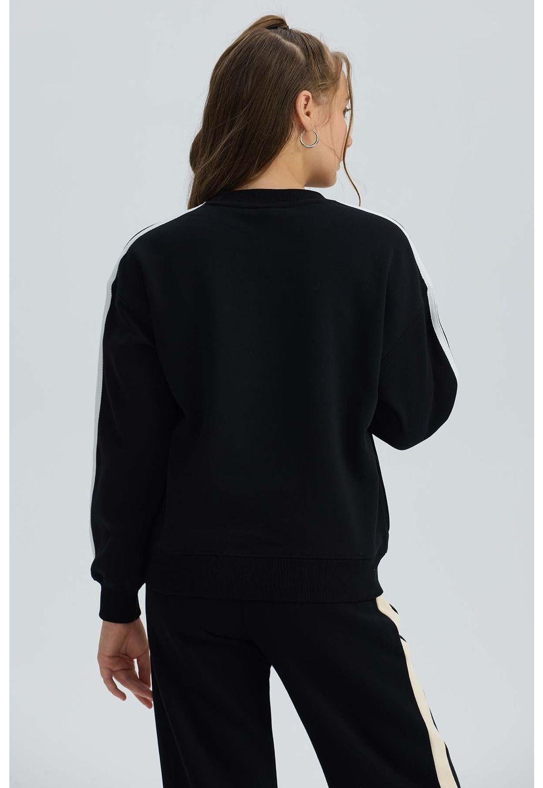 Polerón Niña Print Posicional Negro-2